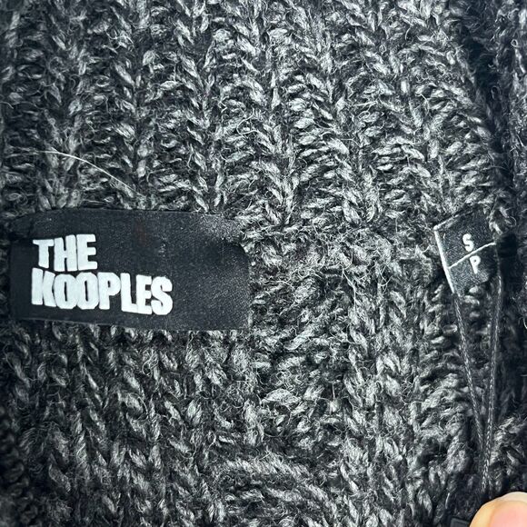 NWT THE KOOPLES Wool Cable Knit Quarter Zip Pullover Roll Neck Sweater S - Picture 4 of 9